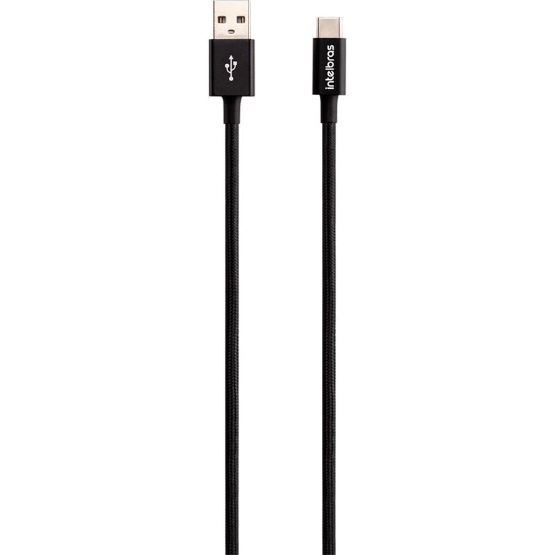 cabo usb-c intelbras 1.5 metros nylon eucc 15np preto