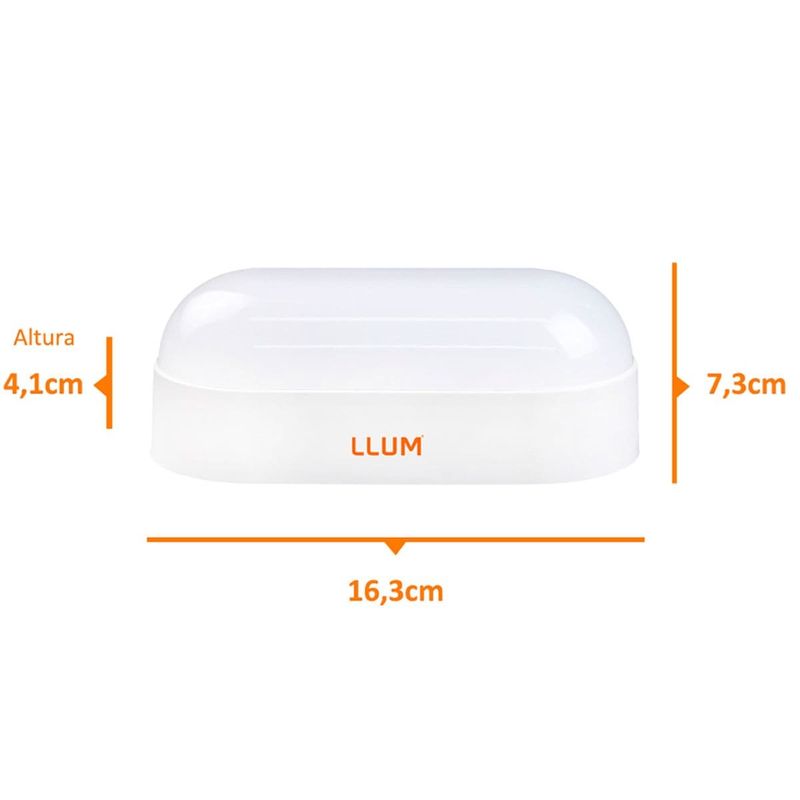 luminária arandela mini hall bronzearte led sobrepor 8w 6k bivolt ip65 branco (mp)
