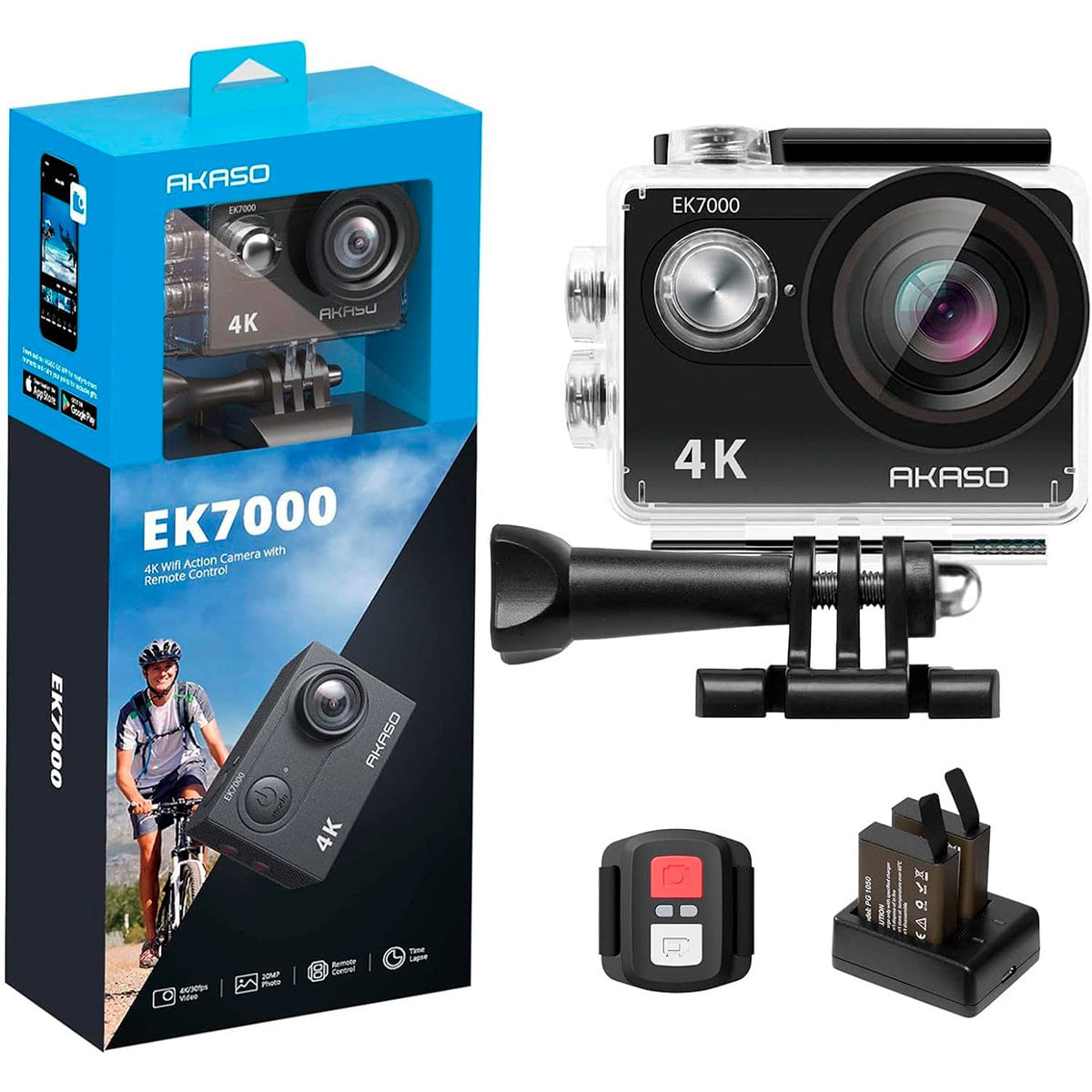 Câmera de Ação Akaso UHD Microfone Externo Preto EK7000