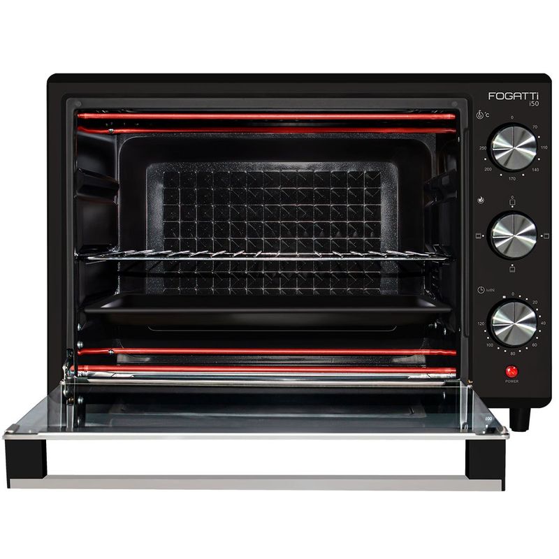 forno elétrico de bancada fogatti 50 litros i50 preto 10058123