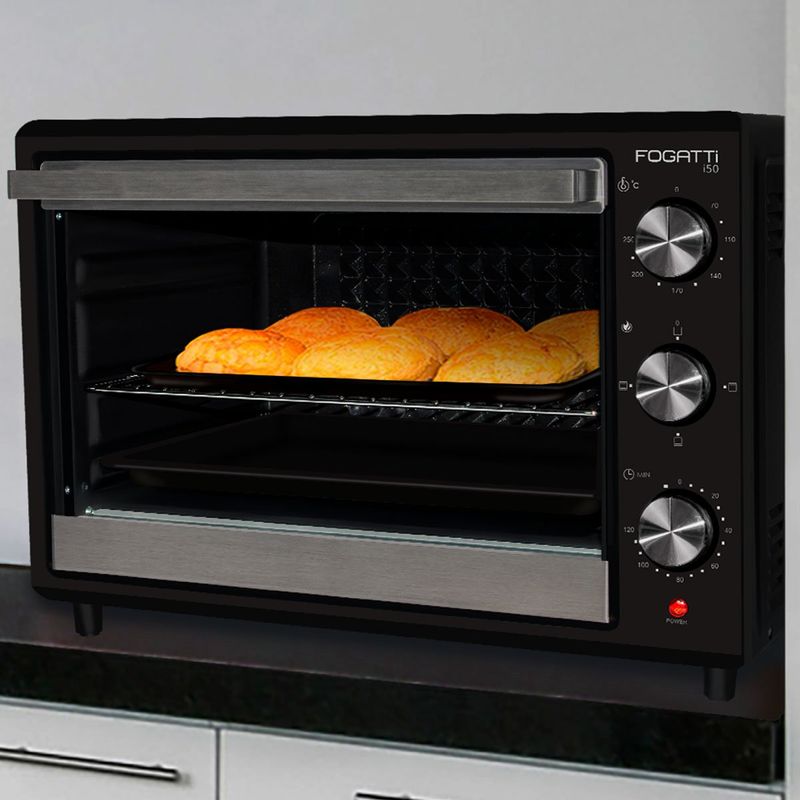 forno elétrico de bancada fogatti 50 litros i50 preto 10058123