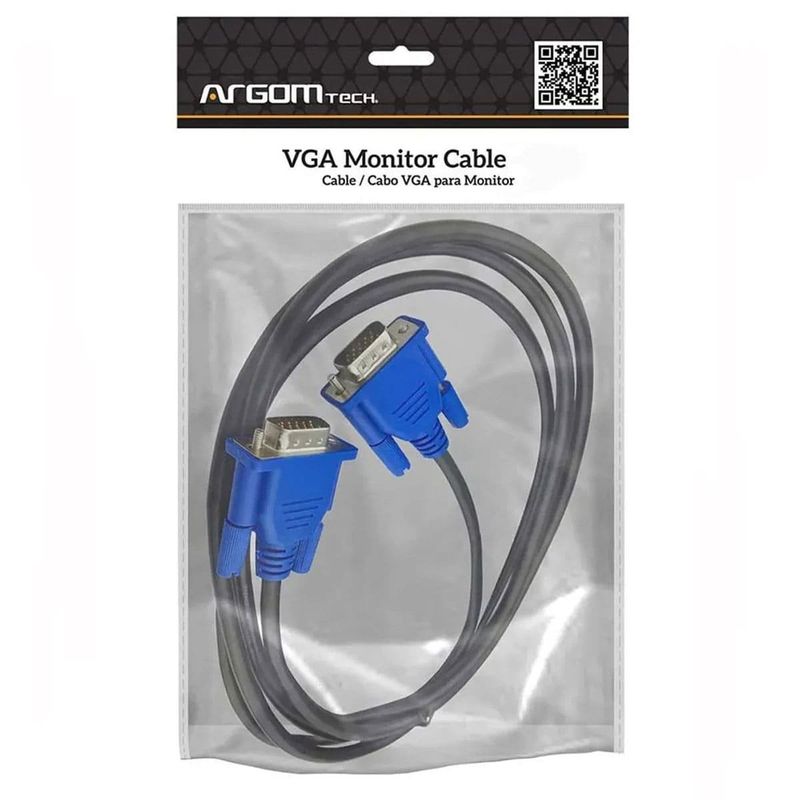 cabo de vídeo argom monitor vga macho m/m 1.8m (mp)