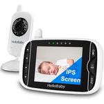 babá eletrônica hellobaby câmera digital e visão noturna lcd branco a-bi