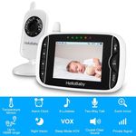 babá eletrônica hellobaby câmera digital e visão noturna lcd branco a-bi