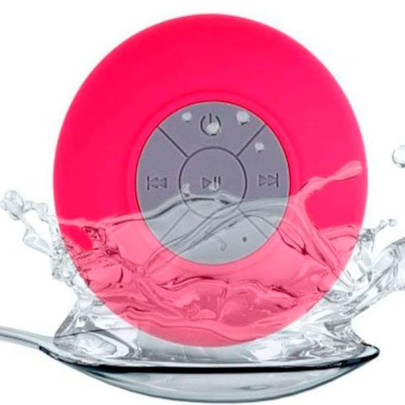 caixa de som h'maston microfone integrado 5w bts-06 rosa (mp)
