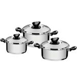 jogo de panelas tramontina 3 peças aço inox 65720740