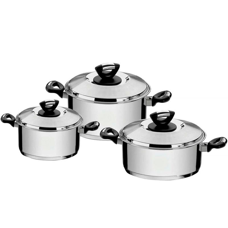 jogo de panelas tramontina 3 peças aço inox 65720740