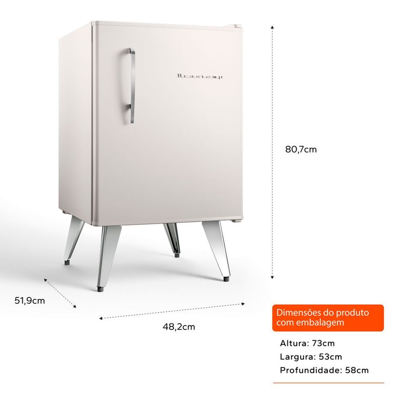 frigobar brastemp retrô 76 litros classic branco bra08hb