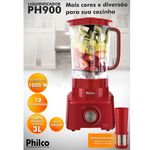 liquidificador philco 1200w vermelho ph900