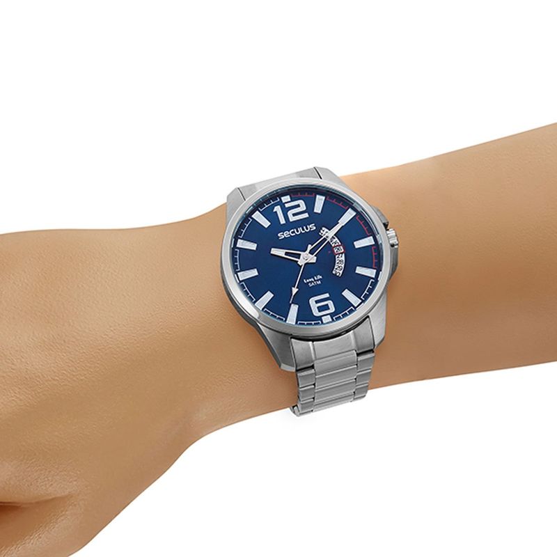 relógio masculino seculus prata 44231g0svna1