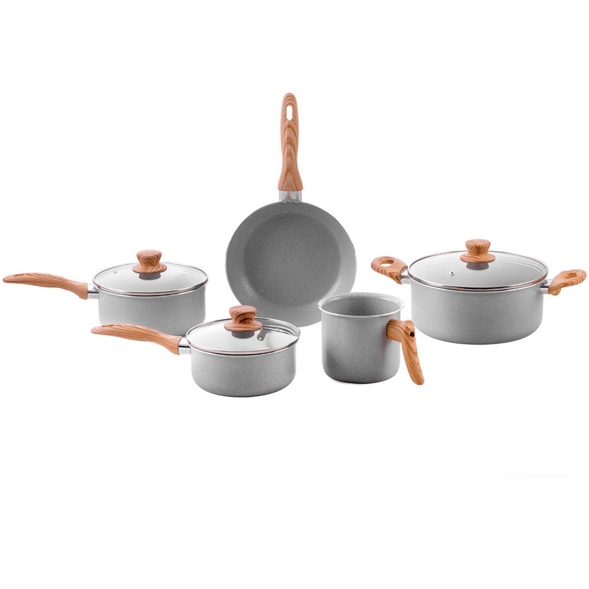 Jogo de Panelas 5 Peças Brinox Ceramic Life Easy | Bemol