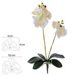 orquídea phalaenopsis artificial florarte com folha branca (mp)