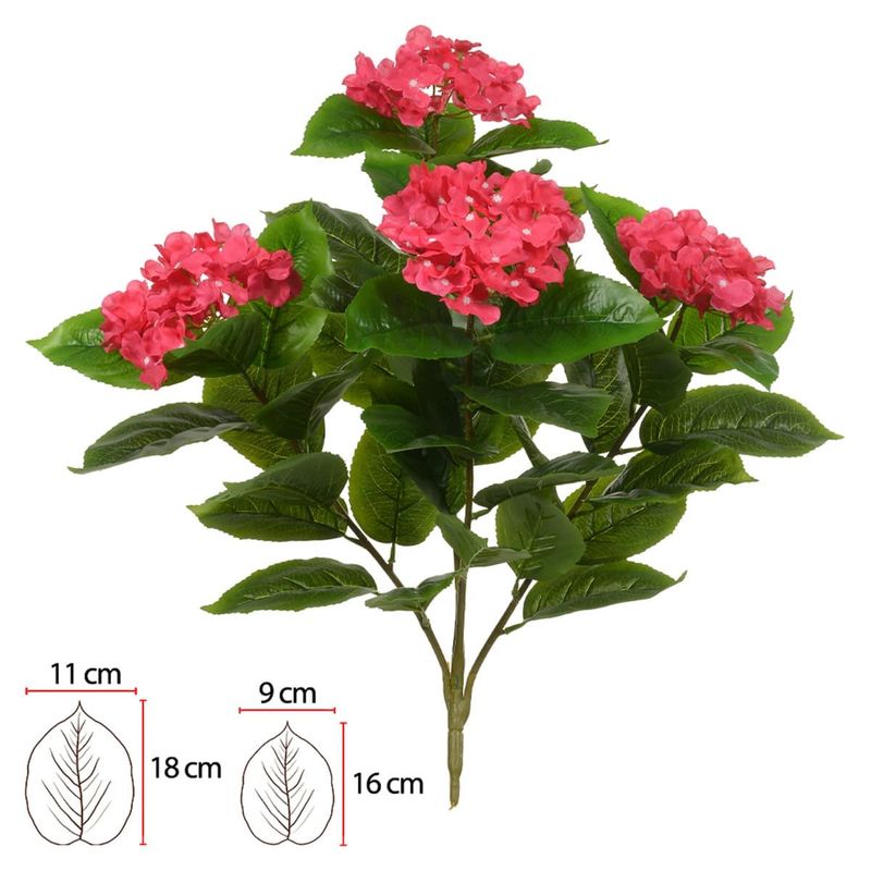 hortênsia artificial florarte 70cm rosa (mp)