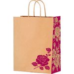 sacola de papel m festcolor rosa flores m 29x24x12cm (mp)