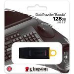 pen drive kingston exodia 128gb usb 3.2 dtx/128gb preto amarelo (mp)