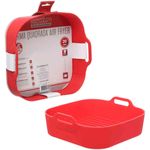 forma para air fryer hauskraft quadrado vermelho slcn043