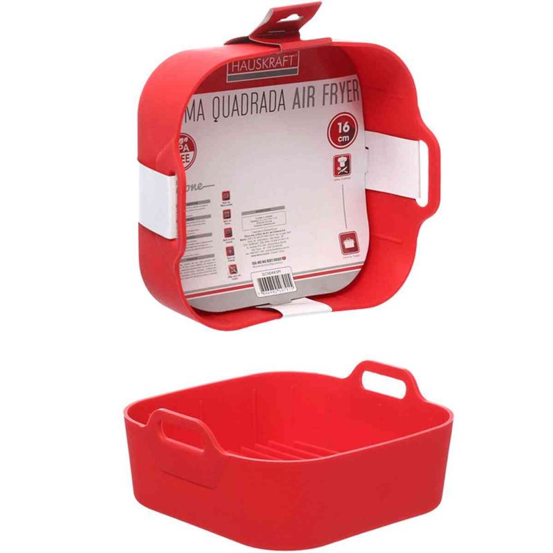 forma para air fryer hauskraft quad vermelho slcn044