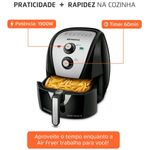 fritadeira elétrica air fryer mondial 6 litros grand family preto fn-60-bi