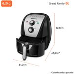 fritadeira elétrica air fryer mondial 6 litros grand family preto fn-60-bi