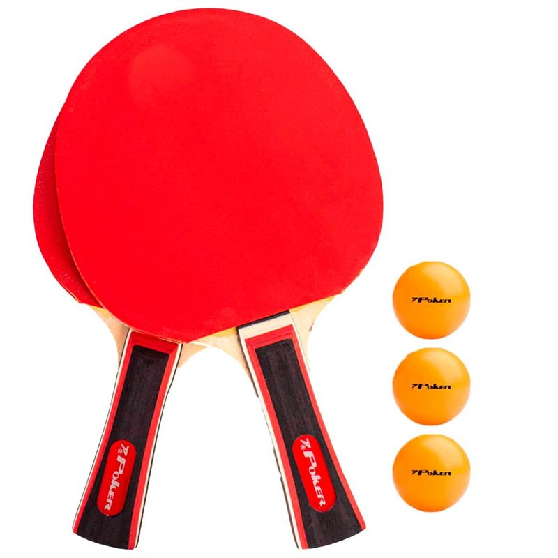conjunto tênis de mesa poker 2 raquetes 3 bolas suporte com rede retrátil (mp)