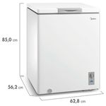 freezer midea horizontal 145l mdrc207sla011 branco