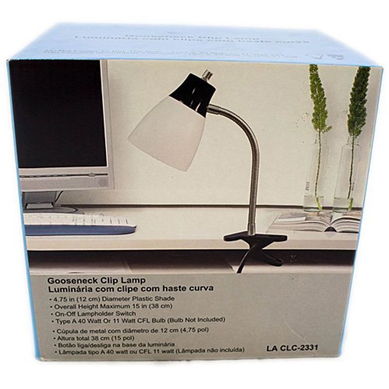 luminária de mesa latcor laclc2331 blk preto e branco
