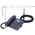 kit telefone rural aquário quadriband dual chip rede 2g bateria 800mah preto ac4200