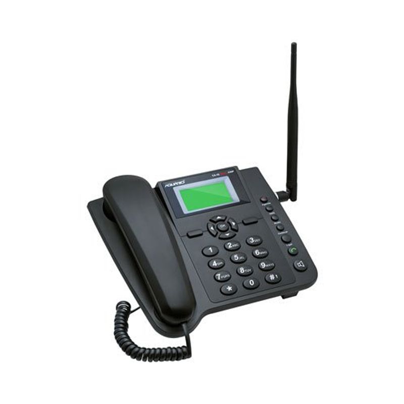 kit telefone rural aquário quadriband dual chip rede 2g bateria 800mah preto ac4200