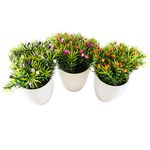 conjunto de plantas artificiais latcor 3 peças plástico branco - bx-asst5
