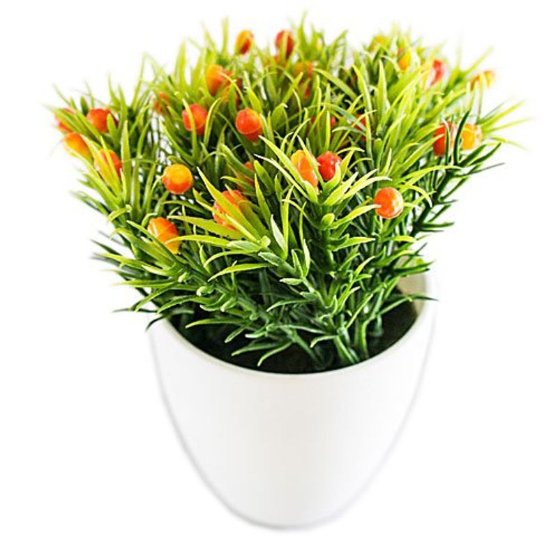 conjunto de plantas artificiais latcor 3 peças plástico branco - bx-asst5