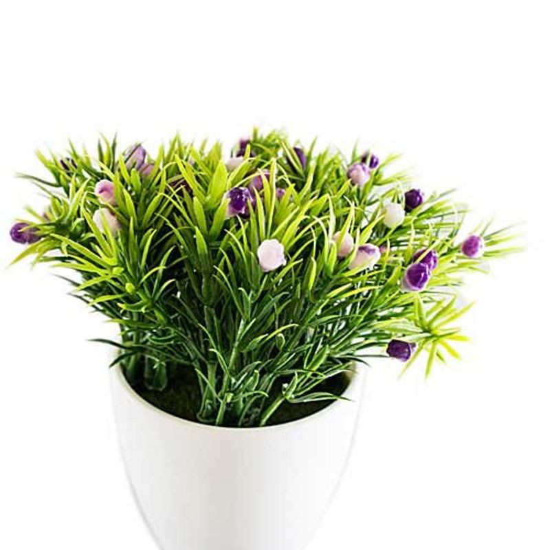 conjunto de plantas artificiais latcor 3 peças plástico branco - bx-asst5