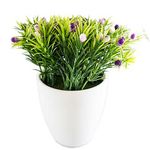conjunto de plantas artificiais latcor 3 peças plástico branco - bx-asst5