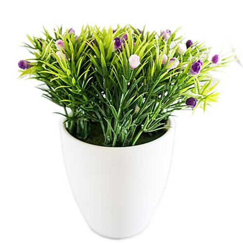 conjunto de plantas artificiais latcor 3 peças plástico branco - bx-asst5