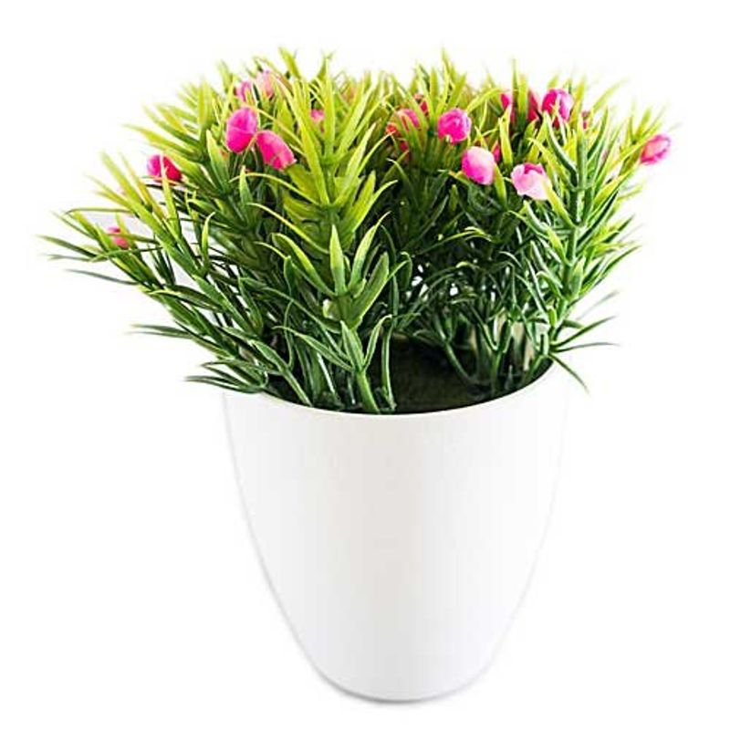 conjunto de plantas artificiais latcor 3 peças plástico branco - bx-asst5