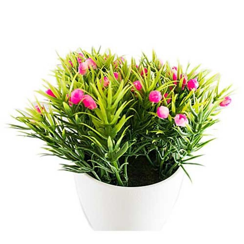 conjunto de plantas artificiais latcor 3 peças plástico branco - bx-asst5