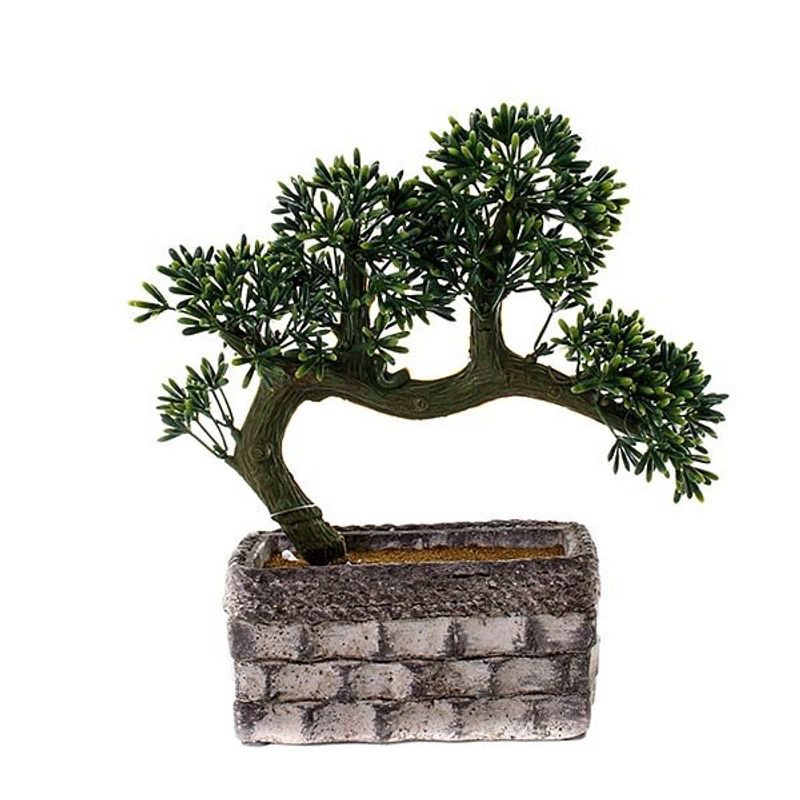 planta artificial bonsai latcor, de plástico, cinza e verde - bx-47270/st57