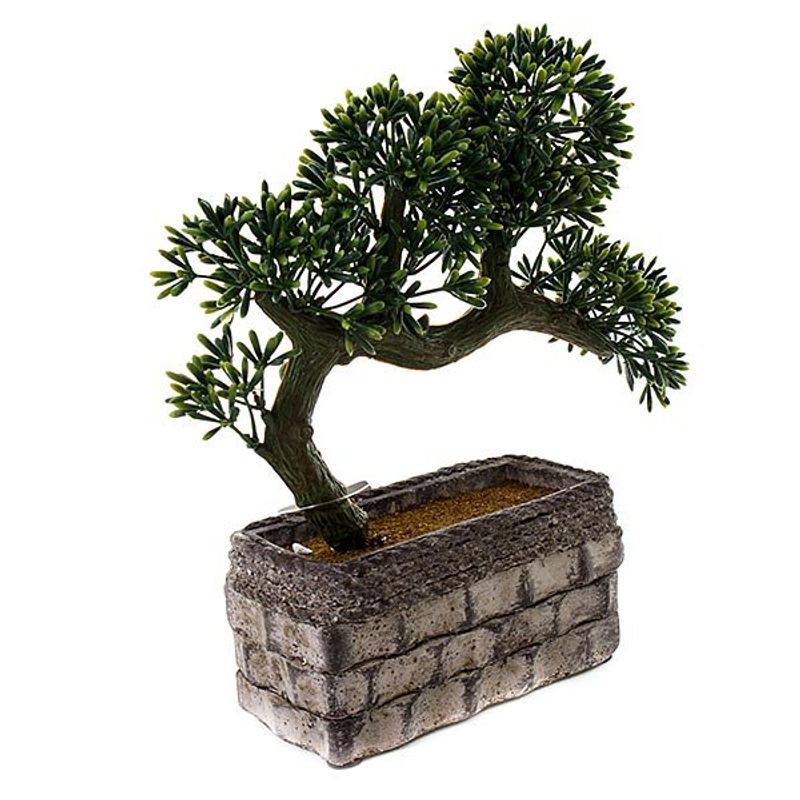 planta artificial bonsai latcor, de plástico, cinza e verde - bx-47270/st57