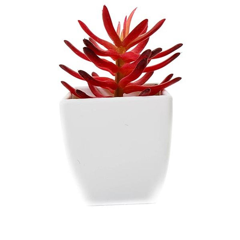 conjunto mini plantas artificias com vaso latcor 3 peças, de plástico - bx-asst18