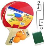 kit de tênis de mesa belfix raquetes, rede e bolas 485500