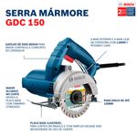 serra mármore a seco bosch gdc 150 titan 1500w 127v
