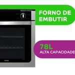 forno de embutir a gás 78 litros consul prata - coa84brrna