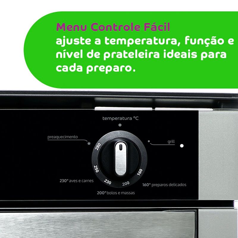 forno de embutir a gás 78 litros consul prata - coa84brrna