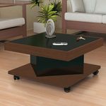 mesa de centro artely saara 1208 mdf e mdp amendoa e preto