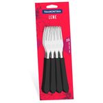 conjunto de garfos 12 peças tramontina leme 23182/900 preto e inox