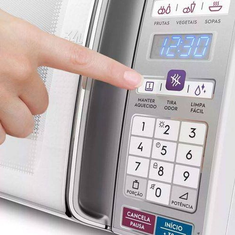 micro-ondas electrolux 34l função tira odor e manter aquecido 127v branco meo44