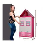 guarda-roupa infantil 2 portas gelius casinha 2 gavetas rosa e branco 751241