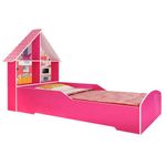 cama solteiro infantil gelius casinha 090 mdf|mdp rosa
