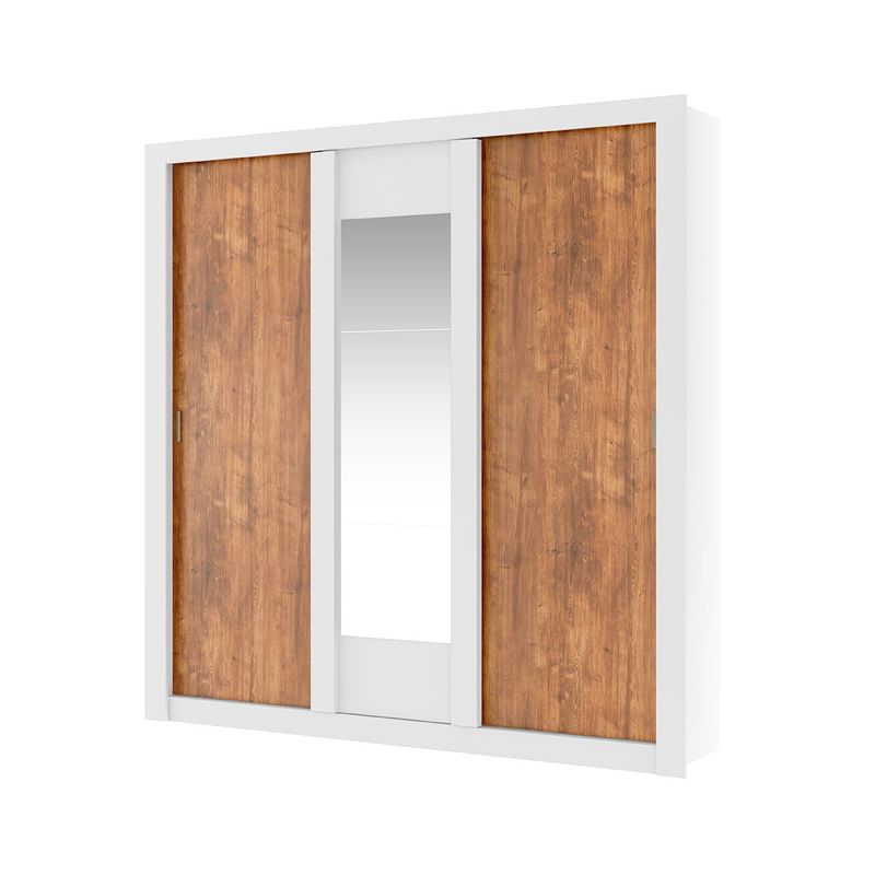 guarda-roupa 3 portas carraro mdp branco camurça 1098