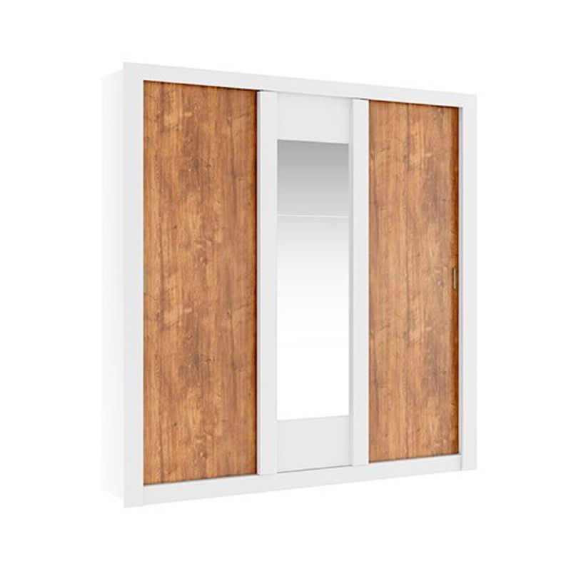 guarda-roupa 3 portas carraro mdp branco camurça 1098