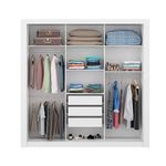 guarda-roupa 3 portas carraro mdp branco camurça 1098